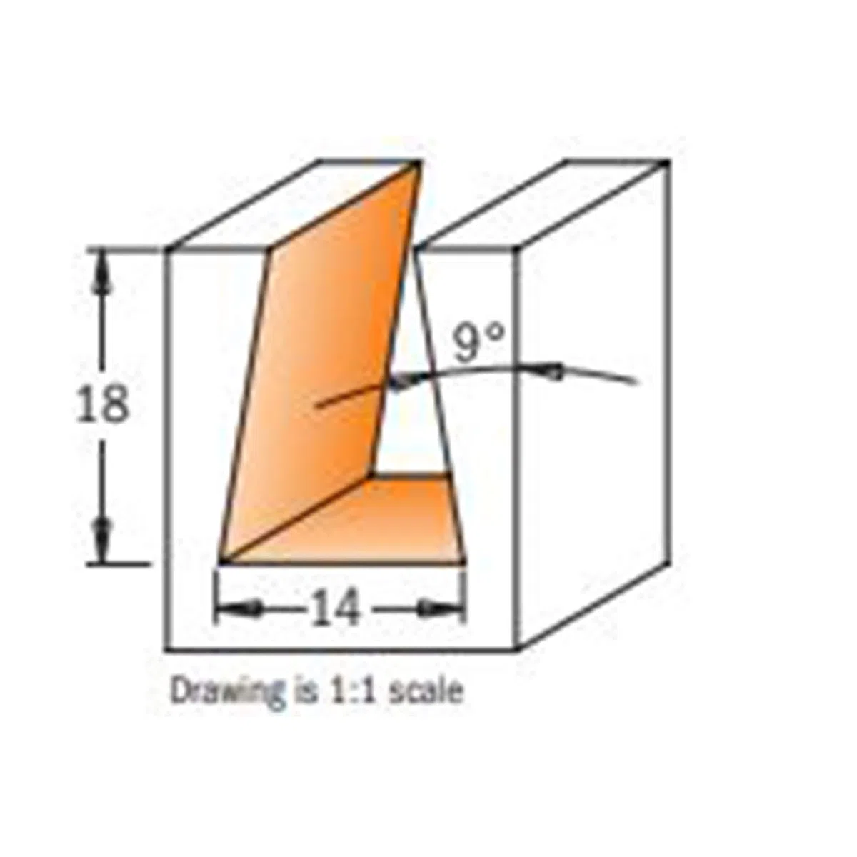 CMT Orange Tools 522.140.11 - Fresa para juntas z 1 hm d 14x18 s 12x30 dx