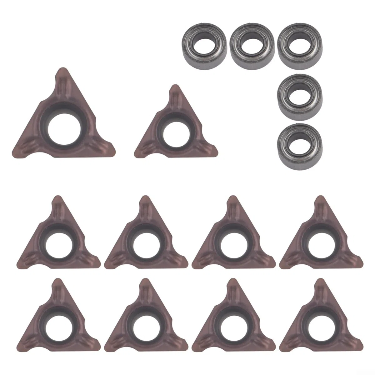 Juego de repuesto de cabezal de corte triangular para mini máquinas de biselado neumáticas con cuchillas de acero de tungsteno y rodamientos adicionales